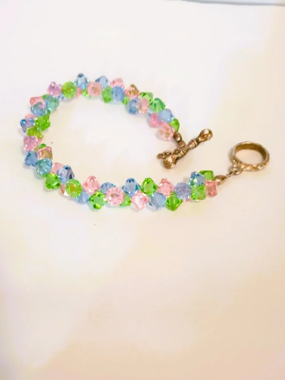 Pastel Crystal Weaved Bead Bracelet 7